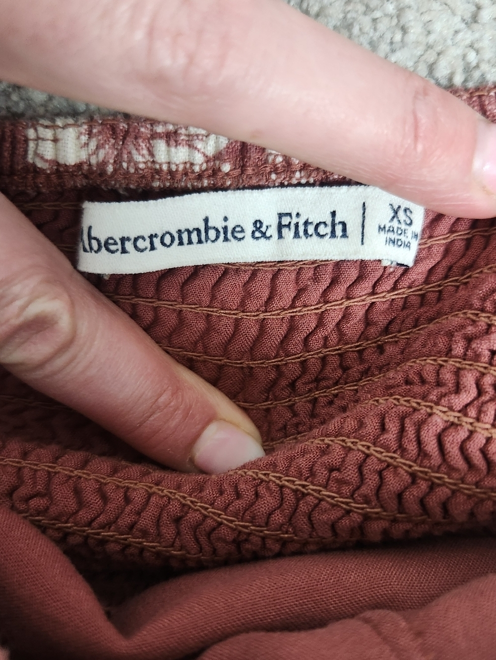Abercrombie And Fitch Cotton Halter Top Tropical Size XS Smocked Beach Resort - Picture 7 of 9